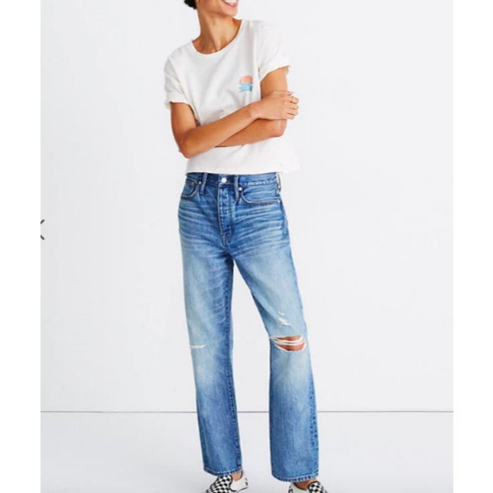 Madewell $118 The Dad Jean in Summerfield Wash Size 25 AJ217 - Picture 1 of 4
